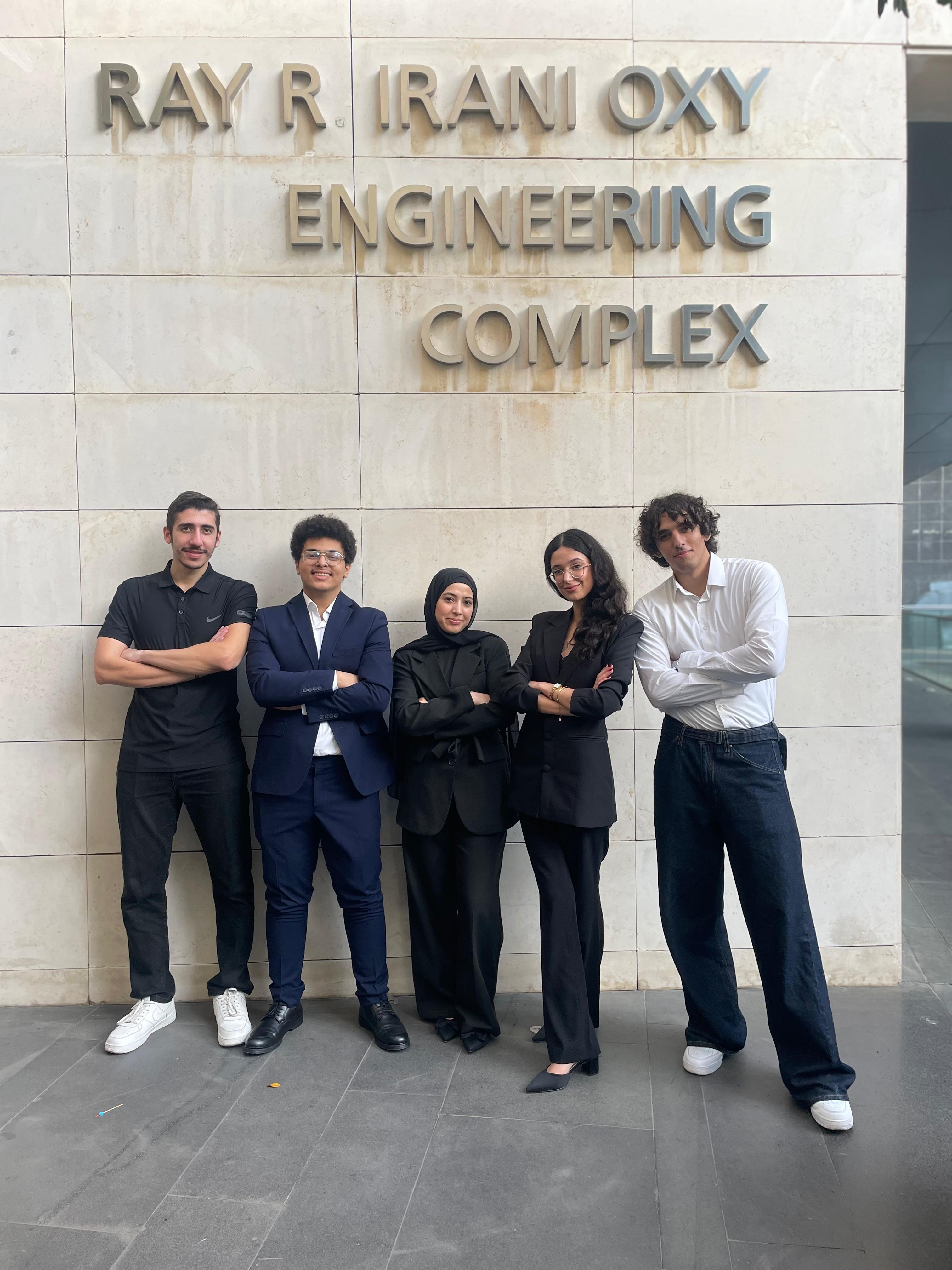 The BeeBot team at the Ray R. Irani Oxy Engineering Complex, American University of Beirut